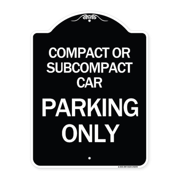 Compact or Subcompact Car Parking Heavy-Gauge Aluminum Architectural Sign, 24" x 18", BW-1824-24245